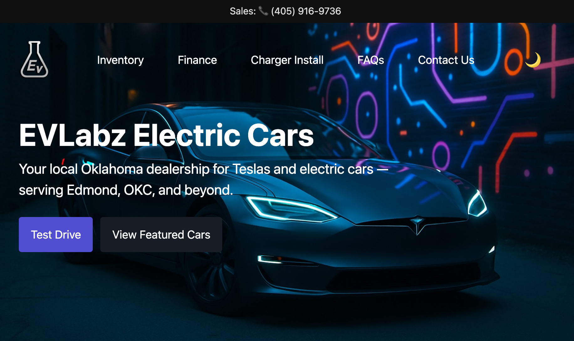EVLabz โ electric car dealership website Matt built